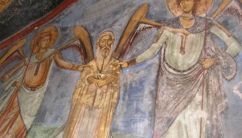 Sfântul Neofit îndrumat de îngeri