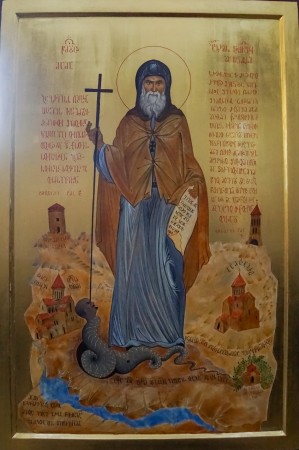 Sf. Gavriil Georgianul, icoană în biserica Mănăstirii din Chiatura;  foto: pr. D. Bahrim