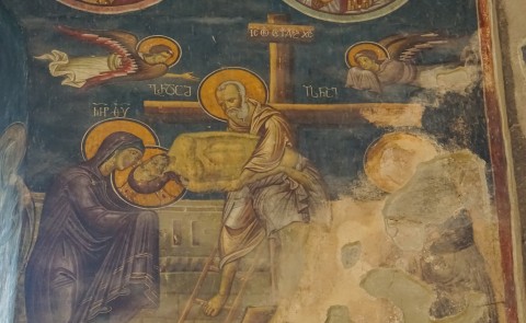 Pogorârea de pe Cruce, Mănăstirea Safara, Georgia (Biserica Sf. Sava), frescă de sec. XIV